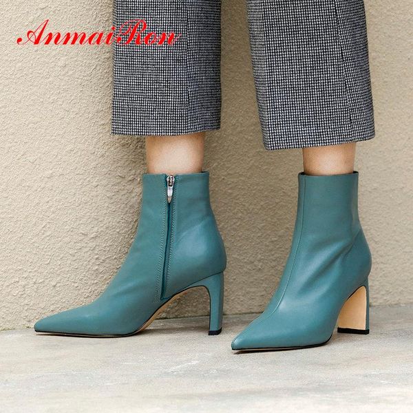 boots anmairon 2021 women basic zip genuine leather pointed toe ankle for square heel short plush riband shoes, Black
boots anmairon 2021 women basic zip genuine leather pointed toe ankle for square heel short plush riband shoes, Black