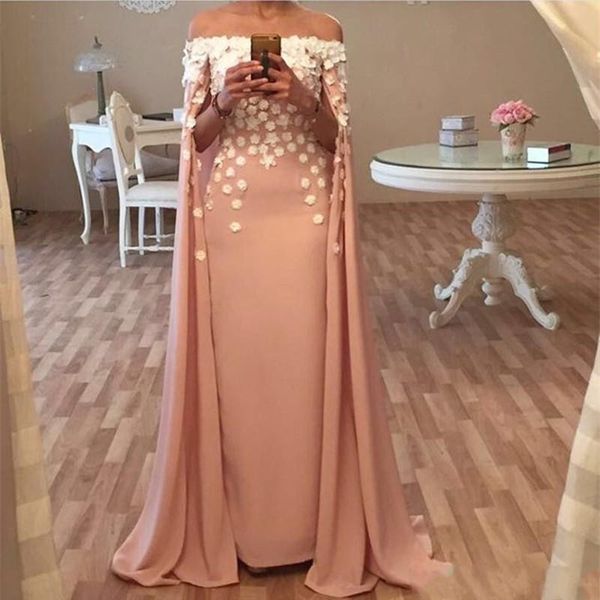 dubai kaftan long evening dresses with cape 3d flowers appliques off shoulder saudi arabic prom gowns long robes, Black;red
dubai kaftan long evening dresses with cape 3d flowers appliques off shoulder saudi arabic prom gowns long robes, Black;red