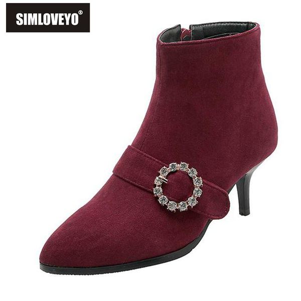 simloveyo ankle boots for women pointed toe suede leather kitten heel zipper crystal ring zapatos de mujer botas feminino, Black
simloveyo ankle boots for women pointed toe suede leather kitten heel zipper crystal ring zapatos de mujer botas feminino, Black