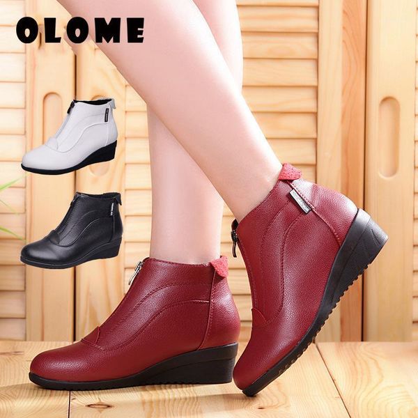 boots winter women snow wedge heels warm fur plush shoes casual zip women's leather1, Black
boots winter women snow wedge heels warm fur plush shoes casual zip women's leather1, Black
