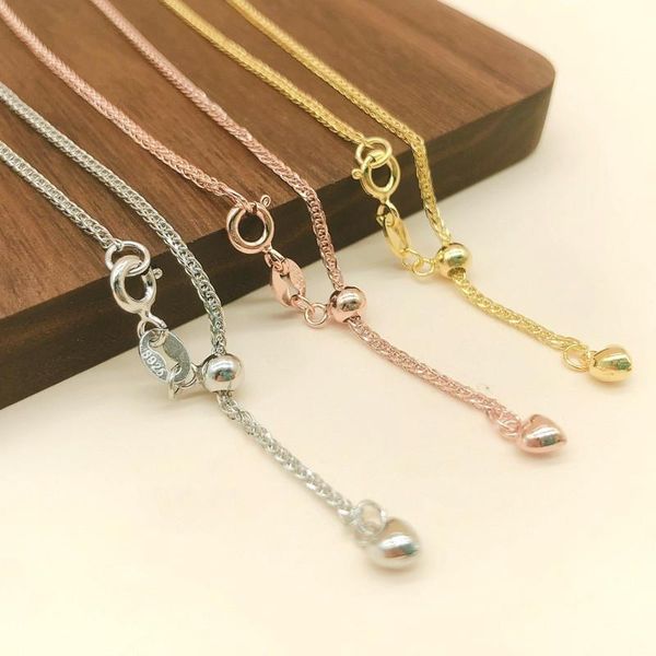 pure 925 sterling silver necklace women 1.3mm retro adjustable chopin chain universal basic chain sterling silver jewelry
pure 925 sterling silver necklace women 1.3mm retro adjustable chopin chain universal basic chain sterling silver jewelry