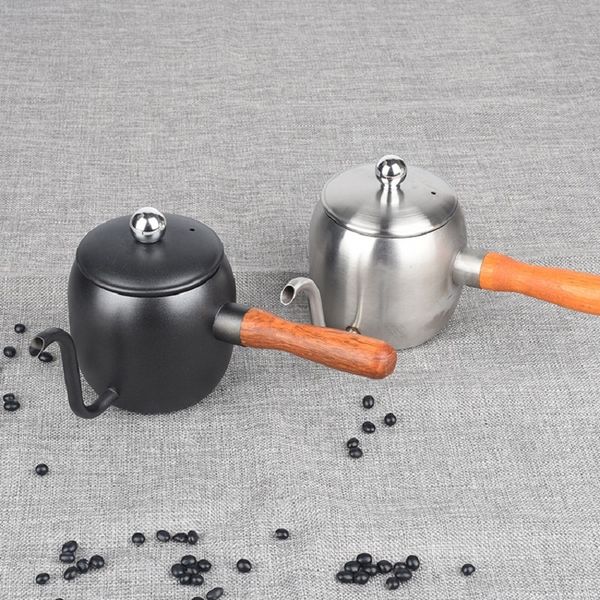 stainless steel pots with lid drip gooseneck spout long mouth kettle teapot 500ml 600ml coffee tea pot food grade q0109
stainless steel pots with lid drip gooseneck spout long mouth kettle teapot 500ml 600ml coffee tea pot food grade q0109