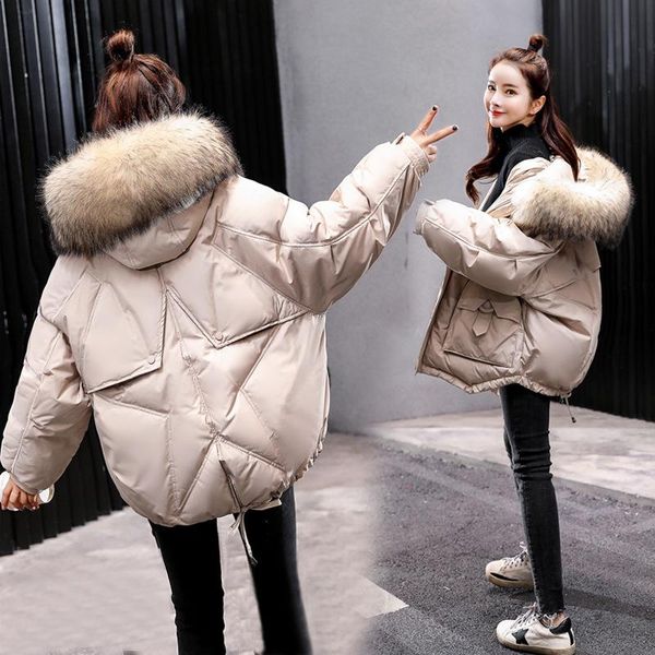 women's down & parkas short cotton padded jacket 2021 style loose hooded big hair collar korean, Black
women's down & parkas short cotton padded jacket 2021 style loose hooded big hair collar korean, Black