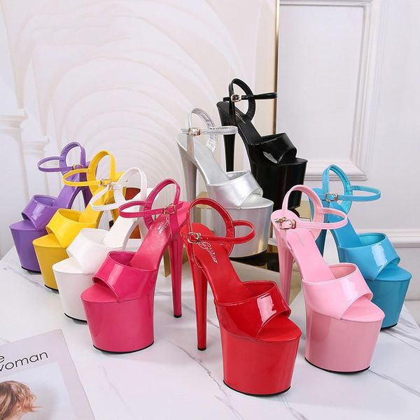 sandals lacquer leather 20cm platform heels thin heeled waterproof high female club lfd, Black
sandals lacquer leather 20cm platform heels thin heeled waterproof high female club lfd, Black