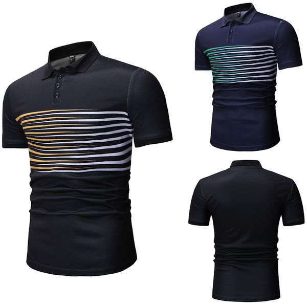 shirt europe america summer men's casual stripes and patchwork polo shirts, White;black
shirt europe america summer men's casual stripes and patchwork polo shirts, White;black
