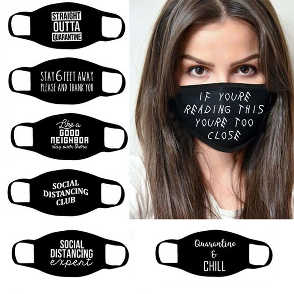 factory outlet dust-proof cotton windproof mask letter printed half face mouth muffle