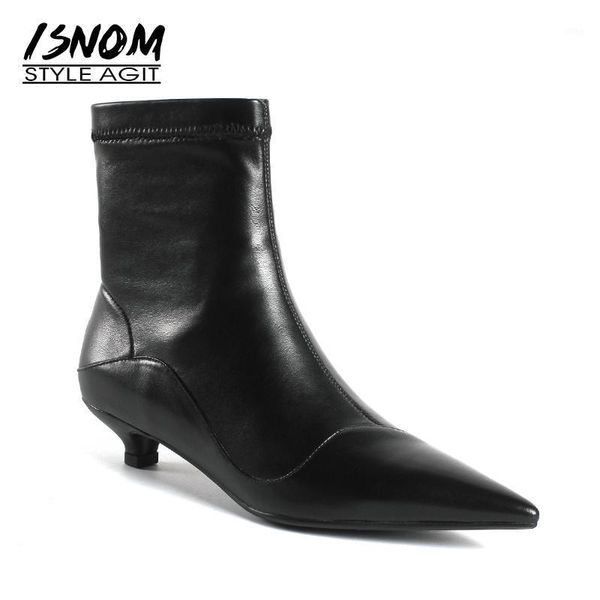 boots isnom med heels women ankle pointed toe short plush footwear stretch leather female boot fashion office shoes winter1, Black
boots isnom med heels women ankle pointed toe short plush footwear stretch leather female boot fashion office shoes winter1, Black