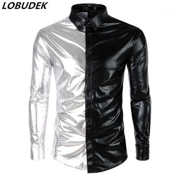 autumn men silver black patchwork slim shirts tide male singer dancer bar nightclub stage performance long sleeve casual shirt1, White;black
autumn men silver black patchwork slim shirts tide male singer dancer bar nightclub stage performance long sleeve casual shirt1, White;black