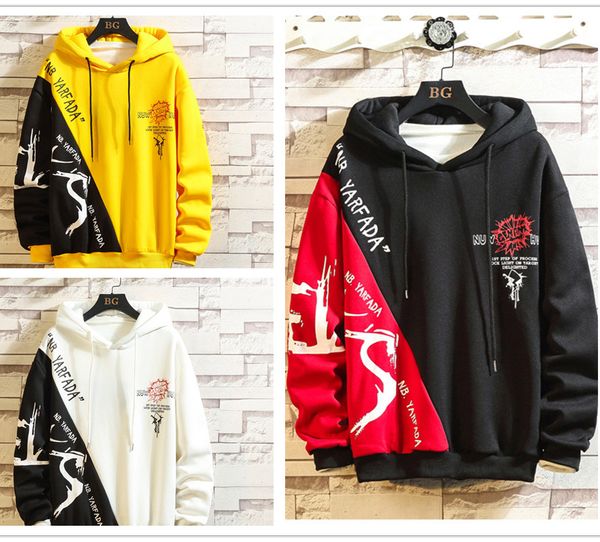 hip-hop men's and women's hoodies spell color printing tide hedge fleece pullover loose stylish casual mens tracksuit men s clothi, Black;brown 
hip-hop men's and women's hoodies spell color printing tide hedge fleece pullover loose stylish casual mens tracksuit men s clothi, Black;brown