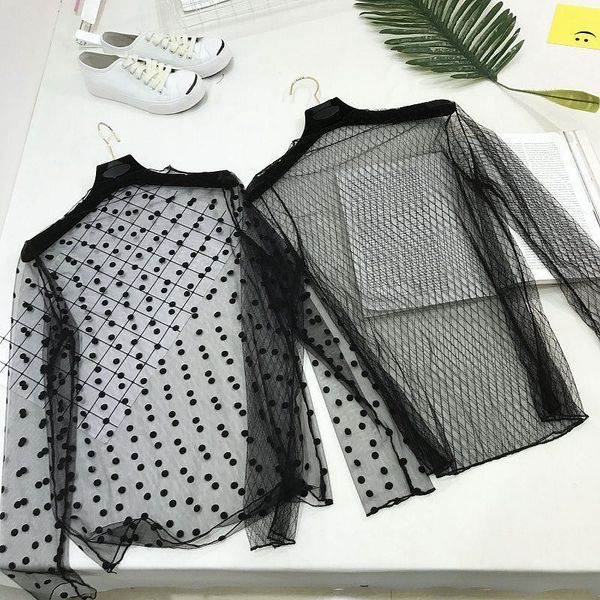 ladies long sleeve see through mesh lace t-shirt summer transparent stripe tee t shirt women femme korean clothes 2018, White
ladies long sleeve see through mesh lace t-shirt summer transparent stripe tee t shirt women femme korean clothes 2018, White
