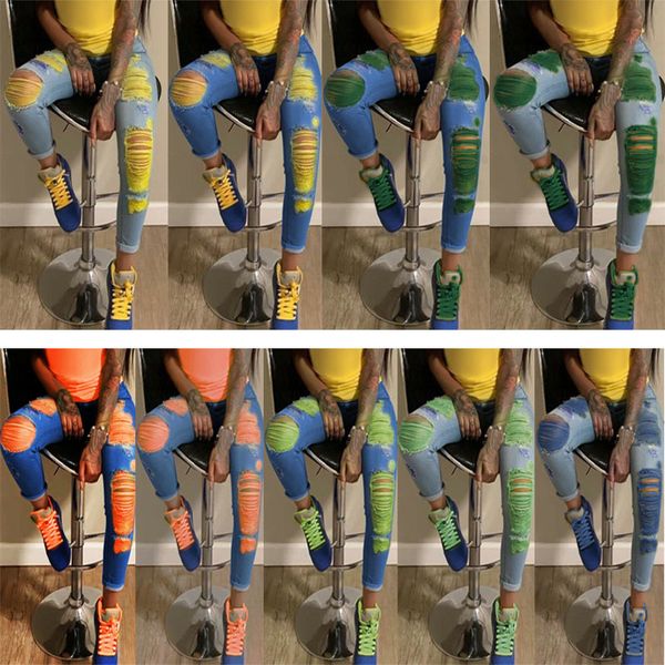 womens fashion hole ripped jeans designer skinny full length slim denim trousers leggings vintage streetwear pants plus size clothing, Blue
womens fashion hole ripped jeans designer skinny full length slim denim trousers leggings vintage streetwear pants plus size clothing, Blue
