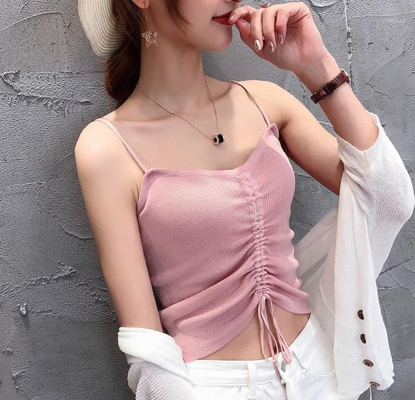 women's sweaters knitted small camisole outside wearing a primer inside the drawstring exposed navel short sleeveless shirt female summ, White;black
women's sweaters knitted small camisole outside wearing a primer inside the drawstring exposed navel short sleeveless shirt female summ, White;black