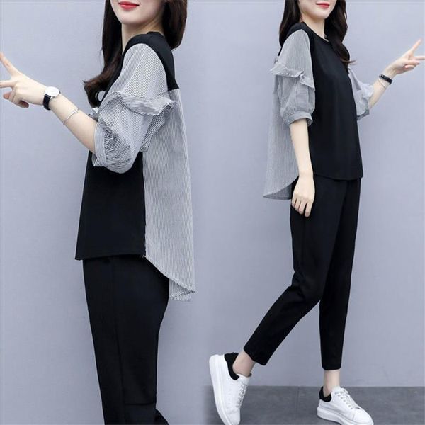 2021 summer casual tracksuits women 2 piece set o neck pants new arrival short sleeve sporting suits, Gray
2021 summer casual tracksuits women 2 piece set o neck pants new arrival short sleeve sporting suits, Gray
