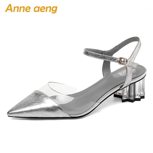 2020 new summer genuine leather women sandals middle square heel pointed toe buckle ladies women shoes silver high heels1, Black
2020 new summer genuine leather women sandals middle square heel pointed toe buckle ladies women shoes silver high heels1, Black