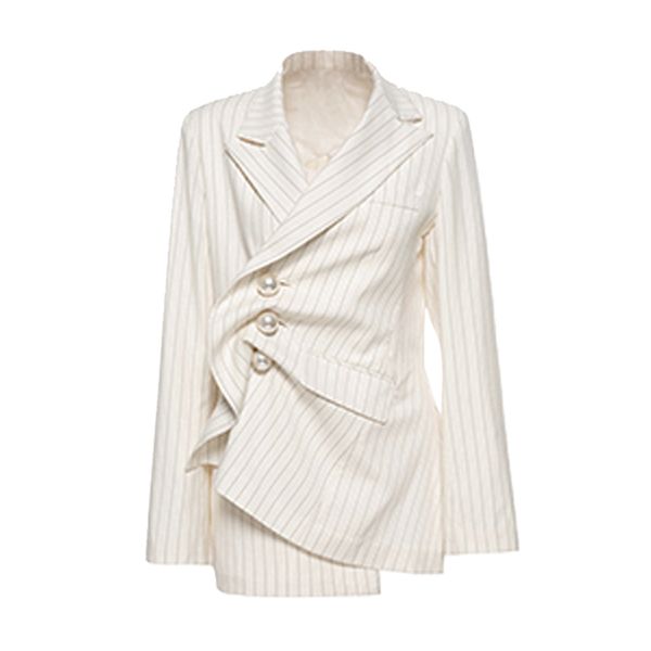 perhaps u white striped notch collar long sleeve imitation pearls button pocket vintage asymmetrical blazer c0141 201114, White;black
perhaps u white striped notch collar long sleeve imitation pearls button pocket vintage asymmetrical blazer c0141 201114, White;black