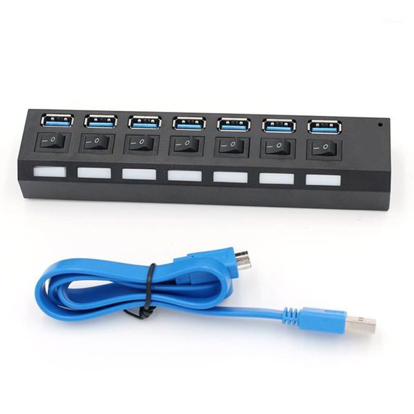 

hubs 7-port usb 3.0 hub 5gps super speed splitter with individual switches - black1