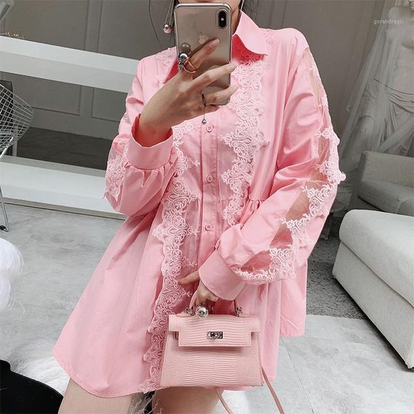 deat 2019 new spring fashion women clothing turn-down collar full sleeves lace patchwork single breasted shirt blouse wd4641, White
deat 2019 new spring fashion women clothing turn-down collar full sleeves lace patchwork single breasted shirt blouse wd4641, White