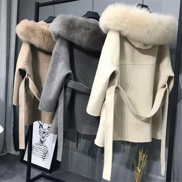 cashmere jacket women ladies hand made women fox fur collar wool coat casual winter wool jacket woolen overcoat cashmere coat 201217, Black;brown
cashmere jacket women ladies hand made women fox fur collar wool coat casual winter wool jacket woolen overcoat cashmere coat 201217, Black;brown