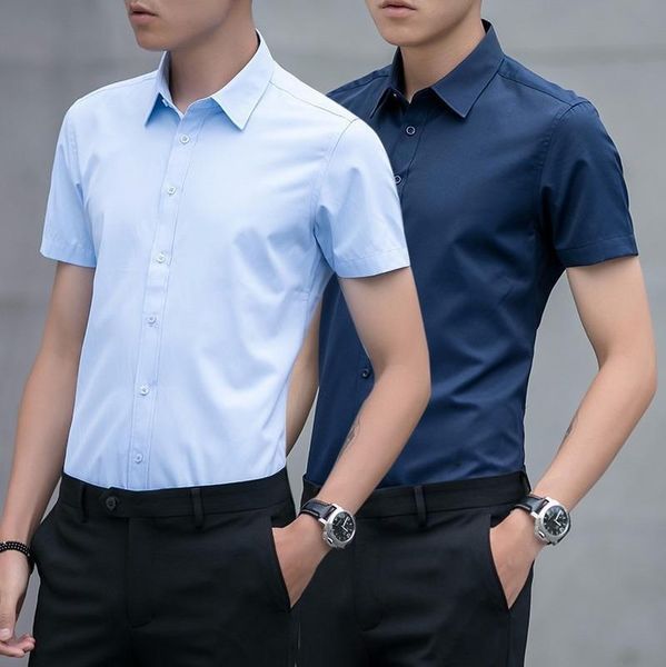 ropa de hombre 2020 summer non-iron anti-wrinkle white shirt men's short-sleeved shirt slim fit formal wear camisas para hombre, White;black
ropa de hombre 2020 summer non-iron anti-wrinkle white shirt men's short-sleeved shirt slim fit formal wear camisas para hombre, White;black