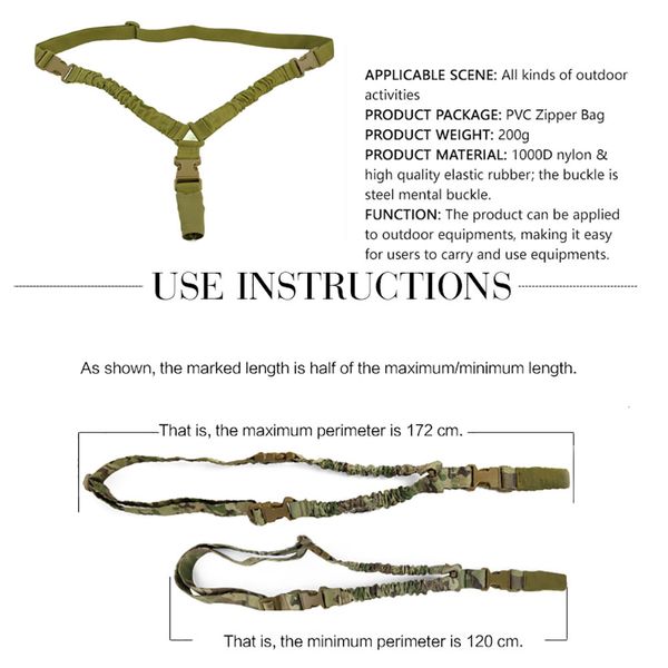 1000d nylon tactical rifle gun waterproof and durable 1 single point shoulder strap sling for outdoor hunting cs cosplay
1000d nylon tactical rifle gun waterproof and durable 1 single point shoulder strap sling for outdoor hunting cs cosplay