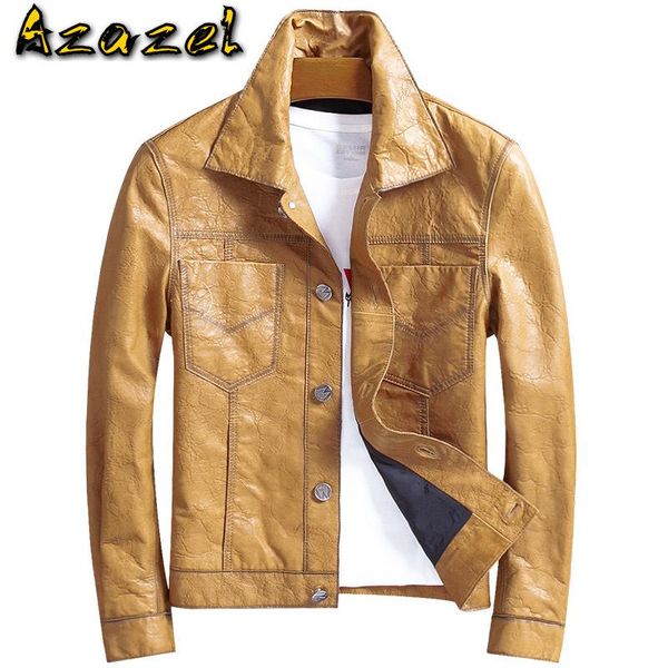 men's leather & faux azazel sheepskin coat genuine jacket men yellow vintage motorcycle spring autumn deri mont wpjy815 kj4121, Black
men's leather & faux azazel sheepskin coat genuine jacket men yellow vintage motorcycle spring autumn deri mont wpjy815 kj4121, Black