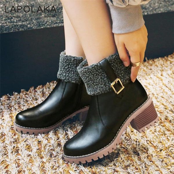 2021 lapolaka warm plush high heel zip boots woman shoes buckle decoration winter boot comfy work office shoes lady1, Black
2021 lapolaka warm plush high heel zip boots woman shoes buckle decoration winter boot comfy work office shoes lady1, Black
