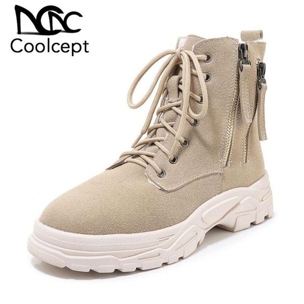 boots coolcept leisure women ankle solid color round toe thick sole shoes winter warm daily footwear size 29-46, Black
boots coolcept leisure women ankle solid color round toe thick sole shoes winter warm daily footwear size 29-46, Black