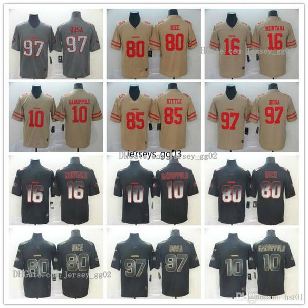 2019 mens san francisco 49ers. nfl 97 nick bosa 16 joe montana 85 джордж киттл 80 джерри рис дым мода футбол, Black
2019 mens san francisco 49ers. nfl 97 nick bosa 16 joe montana 85 джордж киттл 80 джерри рис дым мода футбол, Black