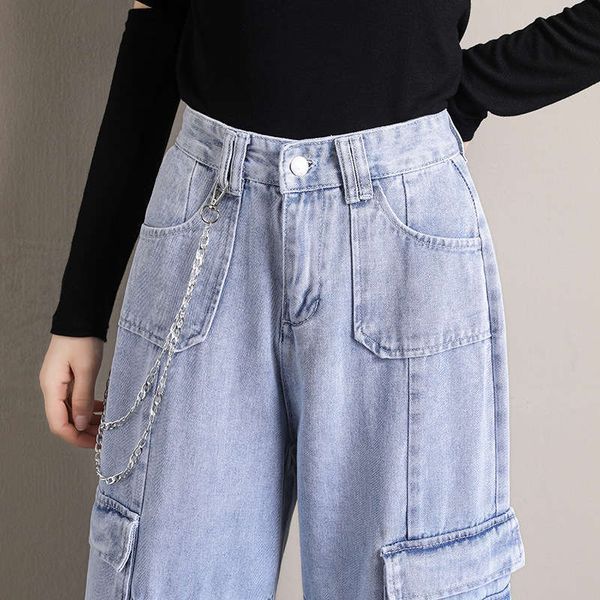 1new style jeans wide leg loose harem pants personality multi pocket women look thin in spring and summer 6805#, Blue
1new style jeans wide leg loose harem pants personality multi pocket women look thin in spring and summer 6805#, Blue