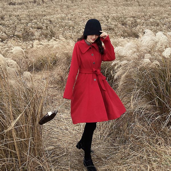 mishow atumn winter festive style red woolen coat women causal lapel single-breasted belt coat mx19d9722x1020, Black
mishow atumn winter festive style red woolen coat women causal lapel single-breasted belt coat mx19d9722x1020, Black