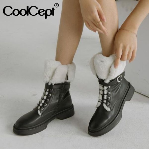 boots coolcept real leather women snow fashion warm fur zipper winter shoes woman thick ankle boot lady footwear size 34-39, Black
boots coolcept real leather women snow fashion warm fur zipper winter shoes woman thick ankle boot lady footwear size 34-39, Black
