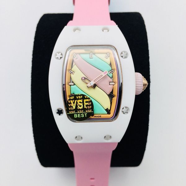 new lady's watch rm-07 cotton candy model production color with white ceramic dial sapphire mirror rubber watchband quartz movement aut, Slivery;brown
new lady's watch rm-07 cotton candy model production color with white ceramic dial sapphire mirror rubber watchband quartz movement aut, Slivery;brown