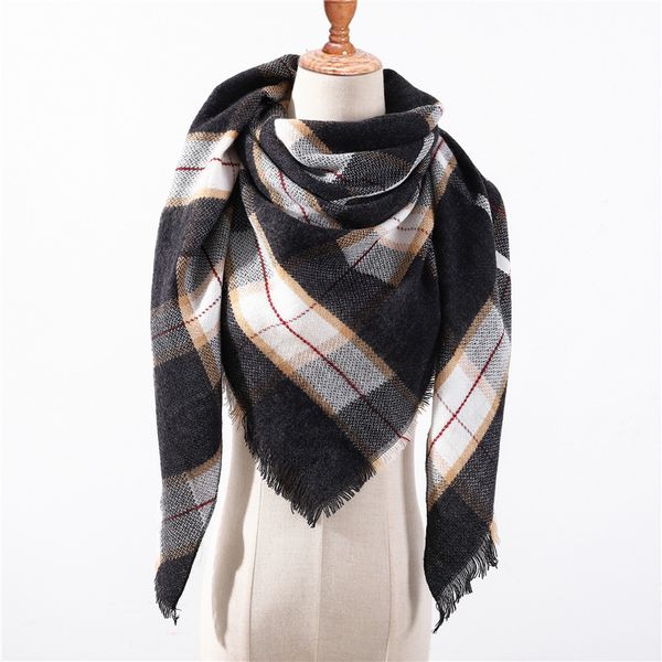 new triangle plaid cashmere scarf women's winter fashion versatile bib solid shawl, Blue;gray
new triangle plaid cashmere scarf women's winter fashion versatile bib solid shawl, Blue;gray