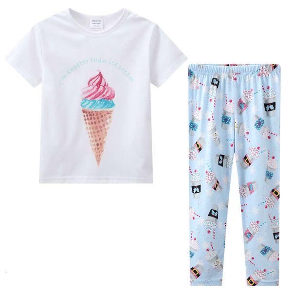 children's cotton short sve trousers and pajamas suit, Blue;red