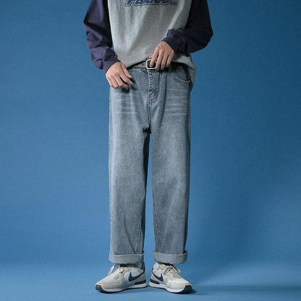 men's jeans style straight men fashion brand versatile loose pants wide leg denim, Blue
men's jeans style straight men fashion brand versatile loose pants wide leg denim, Blue