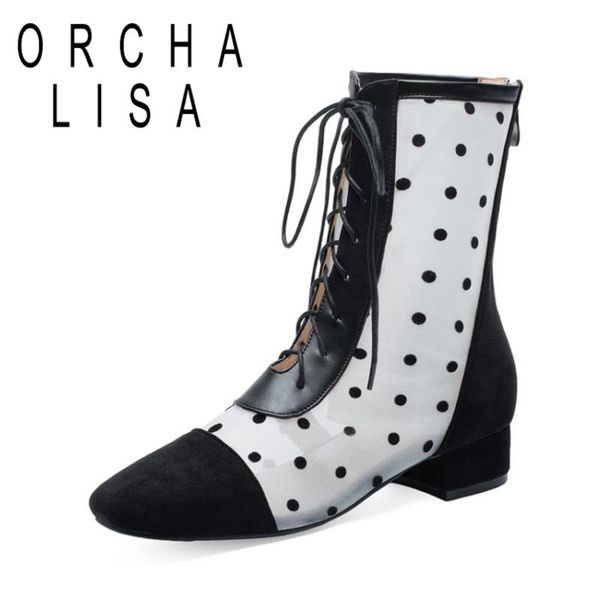 boots orcha lisa spring autumn ankle round toe low square heels lace up cross-tied back zipper large size 30-43 elegant a2890, Black
boots orcha lisa spring autumn ankle round toe low square heels lace up cross-tied back zipper large size 30-43 elegant a2890, Black