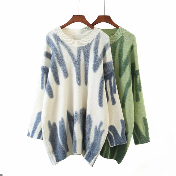 2021 new 21 years han edition loose leisurely style round collar dichromatic tie-dye landscapes long pullovers knitwear 3zqf, Black;white
2021 new 21 years han edition loose leisurely style round collar dichromatic tie-dye landscapes long pullovers knitwear 3zqf, Black;white