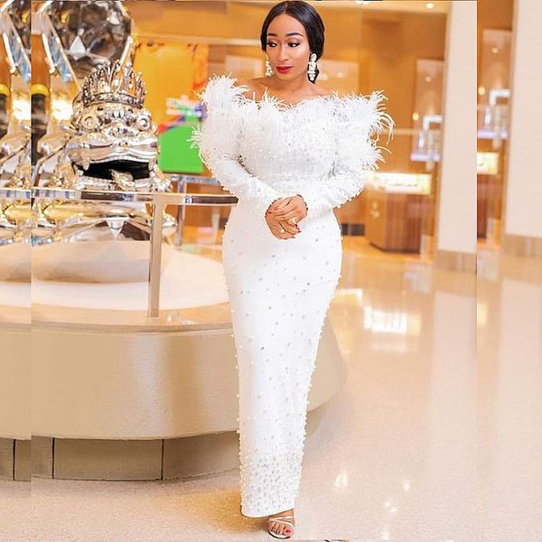 long sleeves evening dresses mermaid feather major pearls beads aso ebi prom dress plus robe de soirée de mariage, Black
long sleeves evening dresses mermaid feather major pearls beads aso ebi prom dress plus robe de soirée de mariage, Black