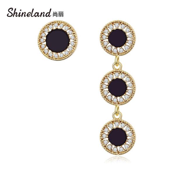 shineland 2020 women's fashion earrings long asymmetry round black enamel crystal drop earrings elegant party jewelry gift, Silver
shineland 2020 women's fashion earrings long asymmetry round black enamel crystal drop earrings elegant party jewelry gift, Silver