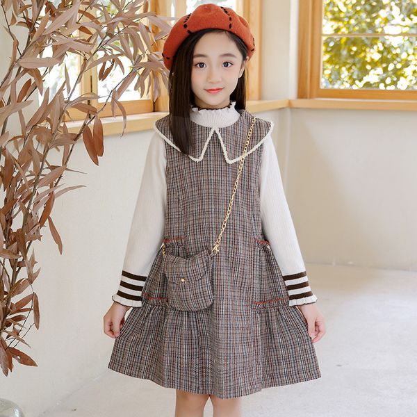 kids designer clothes girls 2020 new children's sweater autumn winter two piece set long sleeve plaid dress, Blue
kids designer clothes girls 2020 new children's sweater autumn winter two piece set long sleeve plaid dress, Blue