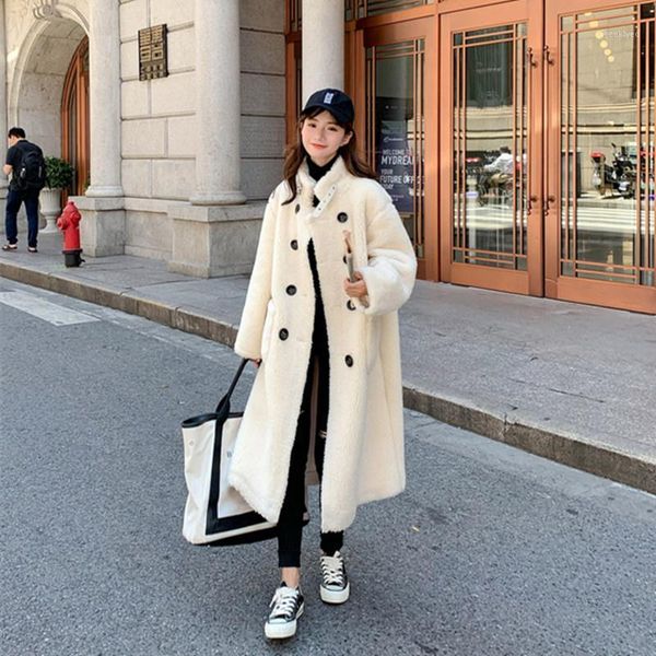 long coat women solid double breasted faux lamb fur jacket warm thick fashion loose plush coat winter jacket women teddy1, Black
long coat women solid double breasted faux lamb fur jacket warm thick fashion loose plush coat winter jacket women teddy1, Black