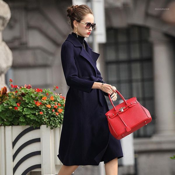 women's wool & blends european 2021 coat female long winter women with belt double-side cashmere coats women's spring jacket 15d11, Black
women's wool & blends european 2021 coat female long winter women with belt double-side cashmere coats women's spring jacket 15d11, Black