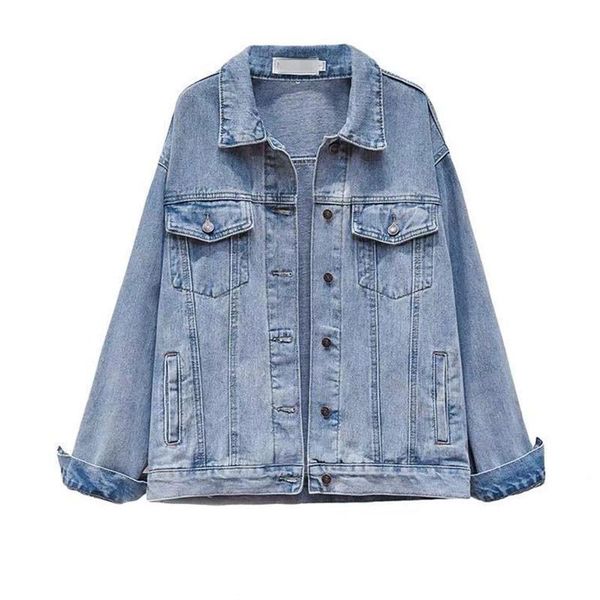 women's jackets spring and autumn 2021 coat female mid-length couple light denim jacket women loose fashion wild clothing, Black;brown
women's jackets spring and autumn 2021 coat female mid-length couple light denim jacket women loose fashion wild clothing, Black;brown
