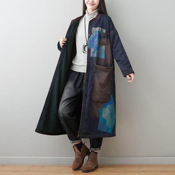 women's trench coats 2021 thicken warm cowboy windbreaker women winter fleece denim vintage long o-neck coat slingle breasted jean over, Tan;black
women's trench coats 2021 thicken warm cowboy windbreaker women winter fleece denim vintage long o-neck coat slingle breasted jean over, Tan;black