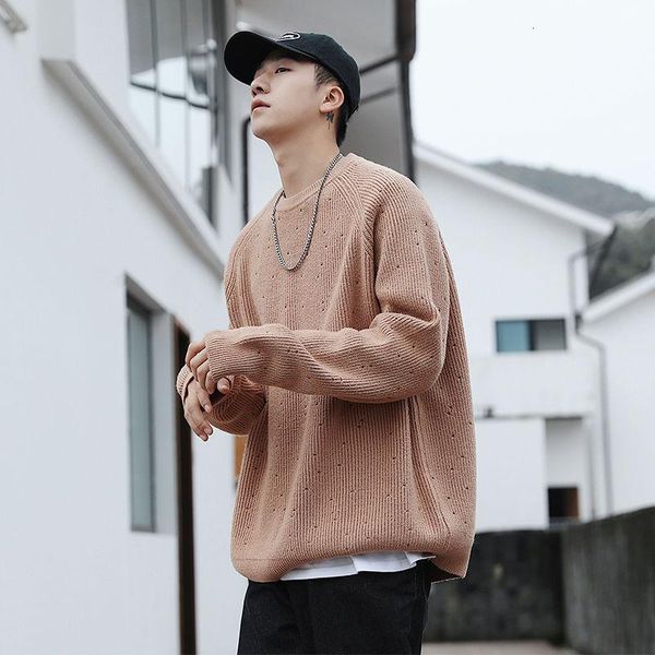 winter thickened ripped sweater men's warmth fashion casual retro knitted pullover men wild loose korean sweaters mens clothes, White;black
winter thickened ripped sweater men's warmth fashion casual retro knitted pullover men wild loose korean sweaters mens clothes, White;black