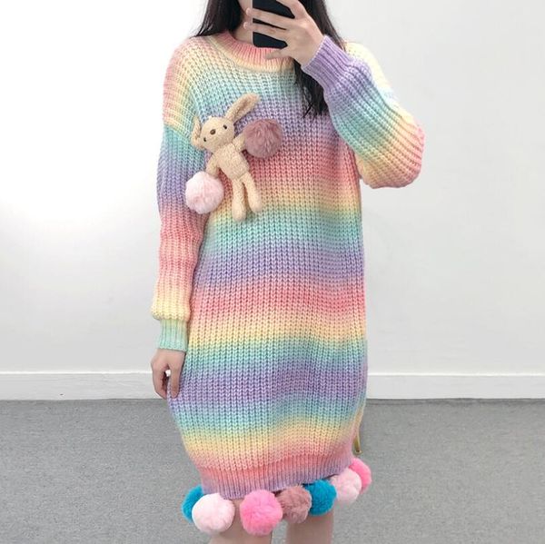 gradient color cute bunny sweater women fashion long sleeve o collar loose knitted pullover female warm long sweater w169, White;black
gradient color cute bunny sweater women fashion long sleeve o collar loose knitted pullover female warm long sweater w169, White;black