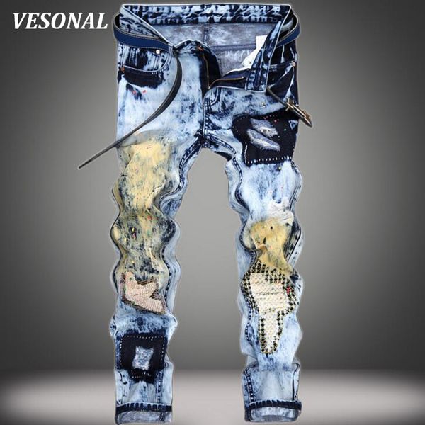 pants jeans graffiti blue patch biker men embroidery hop hip fashion casual hole ripped denim swag light mens ukppu, Black
pants jeans graffiti blue patch biker men embroidery hop hip fashion casual hole ripped denim swag light mens ukppu, Black