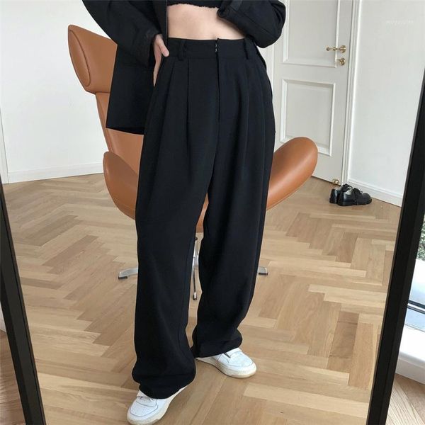 new women straight suit pants zaraing autumn solid wide-leg trousers loose high waist pant with pocket black1, Black;white
new women straight suit pants zaraing autumn solid wide-leg trousers loose high waist pant with pocket black1, Black;white