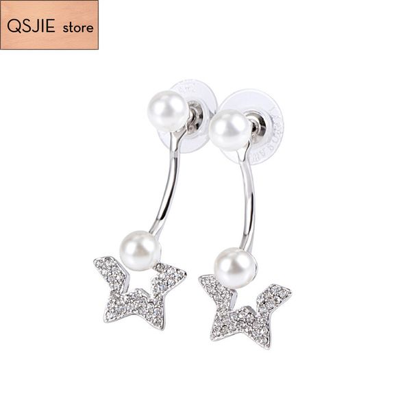 qsjie swa, pearl star austrian crystal earrings charming fashion jewelry, Golden;silver
qsjie swa, pearl star austrian crystal earrings charming fashion jewelry, Golden;silver