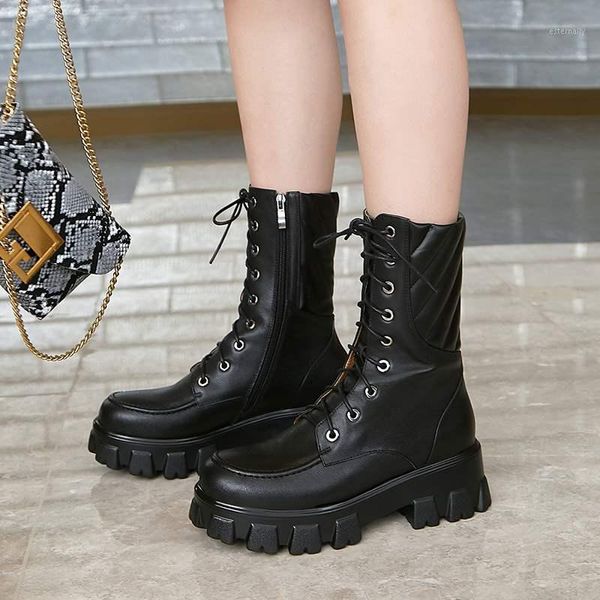 boots bottes femme 2021 winter shoes women motorcycle cow leather vintage platform round toe keep warm mid-calf mujer1, Black
boots bottes femme 2021 winter shoes women motorcycle cow leather vintage platform round toe keep warm mid-calf mujer1, Black